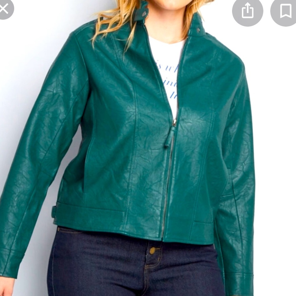 JACK by BB Dakota for Modcloth! Forest Green Pleather Jacket! Great for fall!